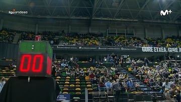 El Bilbao-Breogán, supendido por un problema en el reloj