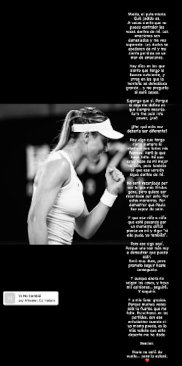 Badosa se abre: “P... miedo, a veces me siento perdida, superada”