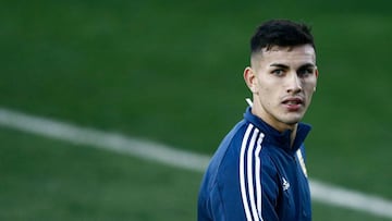 Argentina&#039;s midfielder Leandro Paredes attends a training session at the Real Madrid&#039;s training facilities of Valdebebas in Madrid on March 19, 2019, ahead of the international friendly match between Argentina and Venezuela in preparation for th