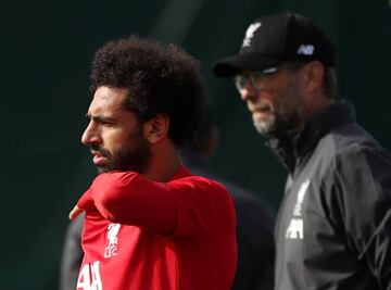 Mohamed Salah at Melwood yesterday