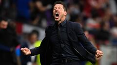 Simeone celebra uno de los goles del Atl&eacute;tico al Liverpool en la jornada de Champions. 