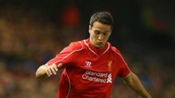 Manquillo, con el Liverpool.