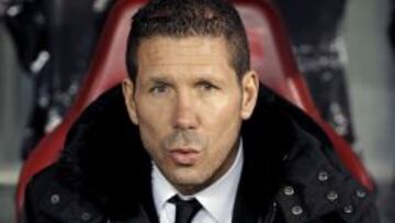 Simeone durante el partido de Europa League