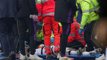 Verona (Italy), 23/02/2025.- Fiorentina's Moise Kean injured during the Italian Serie A soccer match Hellas Verona FC vs Fiorentina at Marcantonio Bentegodi Stadium in Verona, Italy, 23 February 2025. (Italia) EFE/EPA/Emanuele Pennnacchio