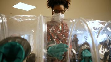 Cabina de aislamiento para pacientes con COVID