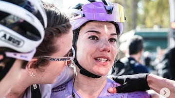 La ciclista española Ane Santesteban, tras una carrera con el Laboral Kutxa.