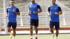 Juanfran, en el entrenamiento del Levante.