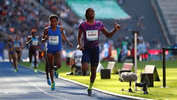 La sudafricana Caster Semenya, en el momento de batir el r&eacute;cord mundial de 600 metros en Berl&iacute;n. 