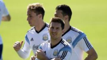 Messi, en un entrenamiento.