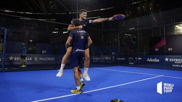 Gal&aacute;n y Lebr&oacute;n durante una prueba World Padel Tour.