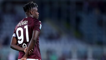 Turin, Italy - August 25: Duvan Zapata of Torino Fc looks on during the Serie A match between Torino and Atalanta Bc at Olimpico on August 25, 2024 in Turin, Italy. (Photo by sportinfoto/DeFodi Images via Getty Images)