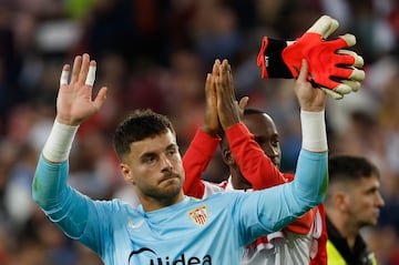 Álvaro Fernández durante un partido con el Sevilla. 