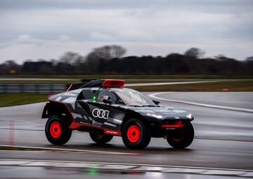 Roll-out of one of three Audi RS Q e-tron competition cars in Neuburg for the 2022 Dakar Rally