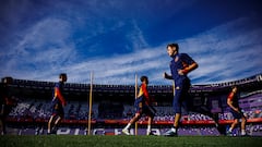 Los internacionales españoles, en el entrenamiento en el José Zorrilla.