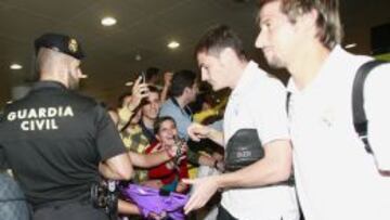 Casillas y Coentrao, a su llegada a A Coru&ntilde;a.