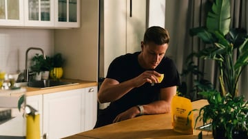 Ter Stegen, disfrutando de un café.