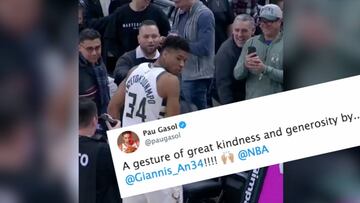 Pau Gasol se rinde a Giannis Antetokounmpo por este gesto tras un partido