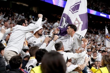 2-1. Brahim Díaz celebra el segundo gol que marca en el minuto 54.