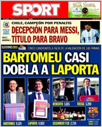 Portadas de la prensa deportiva