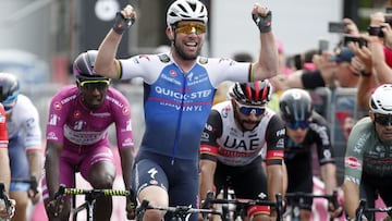 Mark Cavendish supera al esprint a Gaviria y D&eacute;mare en la llegada a Balatonf&uuml;red.