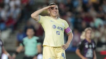 Andrea Pereira celebrates her goal 2-3 of America during the game Pachuca vs America, corresponding to Round 08 of the Torneo Clausura 2023 of the BBVA MX Womens League, at Hidalgo Stadium, on March 06, 2023.
<br><br>
Andrea Pereira celebra su gol 2-3 de America durante el partido Pachuca vs America, Correspondiente a la Jornada 08 del Torneo Clausura 2023 de la Liga BBVA MX Femenil, en el Estadio Hidalgo, el 06 de Marzo de 2023