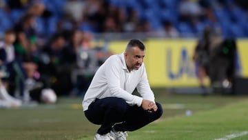 Diego Martínez durante el partido entre Las Palmas y Mallorca.