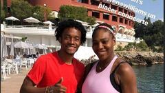 Juan Guillermo Cuadrado junto a la tenista estadounidense Serena Williams