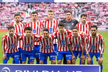 El once inicial del Atlético de Madrid. 