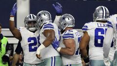 Dec 26, 2016; Arlington, TX, USA; Dallas Cowboys running back Ezekiel Elliott (21) celebrates with teammates after scoring a touchdown during the second half against the Detroit Lions at AT&amp;T Stadium. Mandatory Credit: Kevin Jairaj-USA TODAY Sports