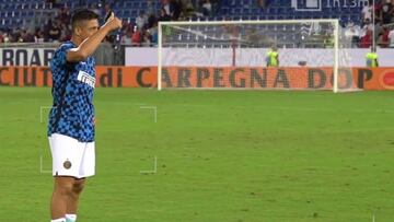 El seguimiento que le hizo el Inter a Sánchez ante Cagliari