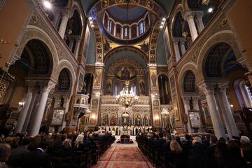 Panorámica de la Catedral Metropolitana de Atenas donde se ha oficiado el funeral de Constantino II de Grecia. 
 