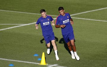 Gameiro and Rodri in training last week