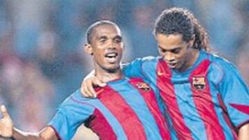 <b>AUSENCIAS. </b>Ronaldinho y Etoo no jugarán ante el Atlético.