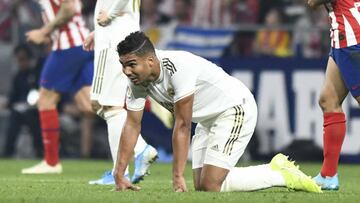 Casemiro, en un momento del derbi del Metropolitano.