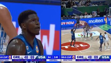 Anthony Edwards responde el grito de un fanático en las gradas como festejo