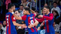 Matheus, Adolfo y Erick celebran un gol ante el Jimbee Cartagena.