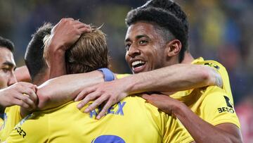 Celebración de un gol del Cádiz.