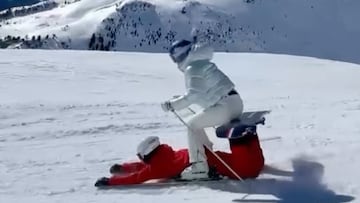 Vonn posted a video goofing around in the snow with fellow Olympian Shaun White and ended up “creating a new team sport” involving both skis and a snowboard.