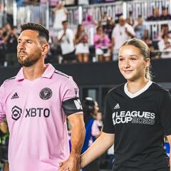 Así fue la reacción de Harper, hija de David Beckham al salir junto a Messi en duelo de Inter Miami