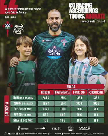 Arranca la campaña de abonos del Racing de Ferrol: busca 7.000 socios