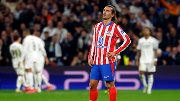 Griezmann, en el Madrid-Atlético de Champions.