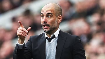 El entrenador del Manchester City, Pep Guardiola, durante un partido.