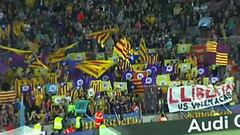 La Grada D’Animació FCB entró en el 10’ al grito de “Llibertat”