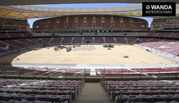 Las butacas de la zona VIP del Wanda Metropolitano están, aún, en proceso. 