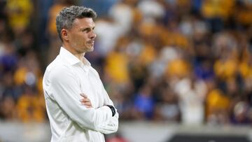 Aug 8, 2023; Houston, TX, USA; CF Monterey head coach Fernando Ortiz looks on as CF Monterrey plays against the Tigres in the first half at Shell Energy Stadium. Mandatory Credit: Thomas Shea-USA TODAY Sports