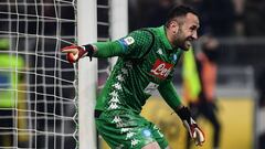 David Ospina volvi&oacute; a la titular de Napoli en el encuentro ante Milan 