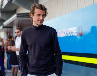 Carlos Romero, futbolista del Espanyol, este fin de semana en el Circuito Ricardo Tormo. 