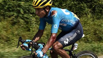 Nairo Quintana sufre ca&iacute;da sin consecuencias a 104 kil&oacute;metros de la meta en la etapa 18 del Tour de Francia que termina en Pau y es apta para embaladores.
