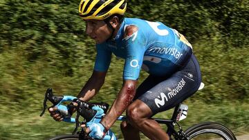 Nairo Quintana sufre caída sin consecuencias a 104 kilómetros de la meta en la etapa 18 del Tour de Francia que termina en Pau y es apta para embaladores.