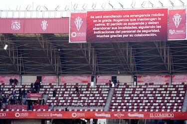Un aficionado fallece de un infarto durante el Sporting - Leganés